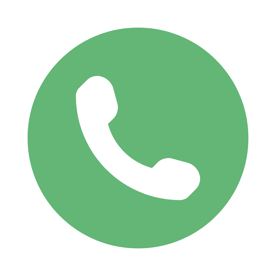 White phone icon on green circle