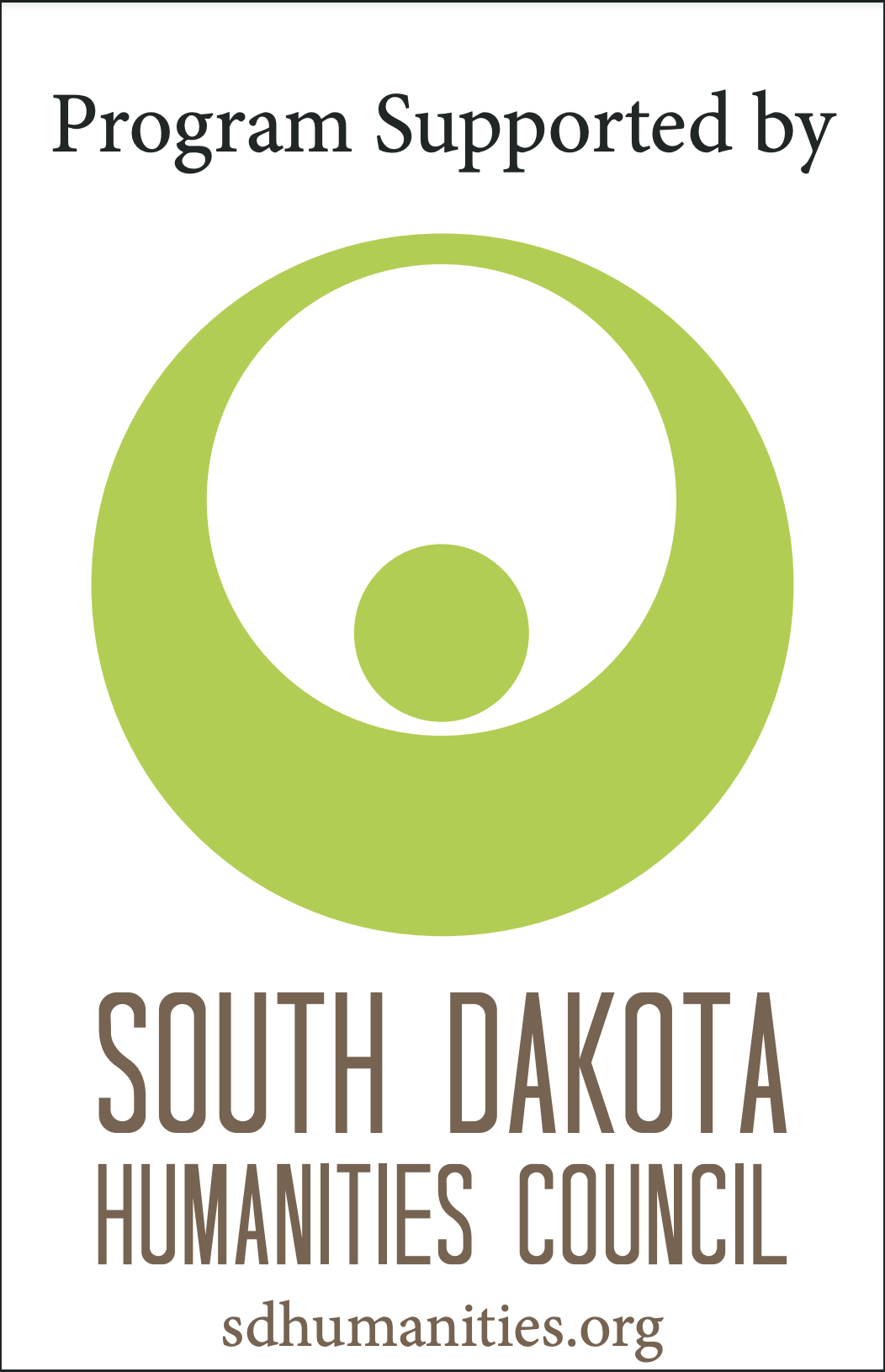 South Dakota Humanities Council logo, with thin brown text above and below that reads 