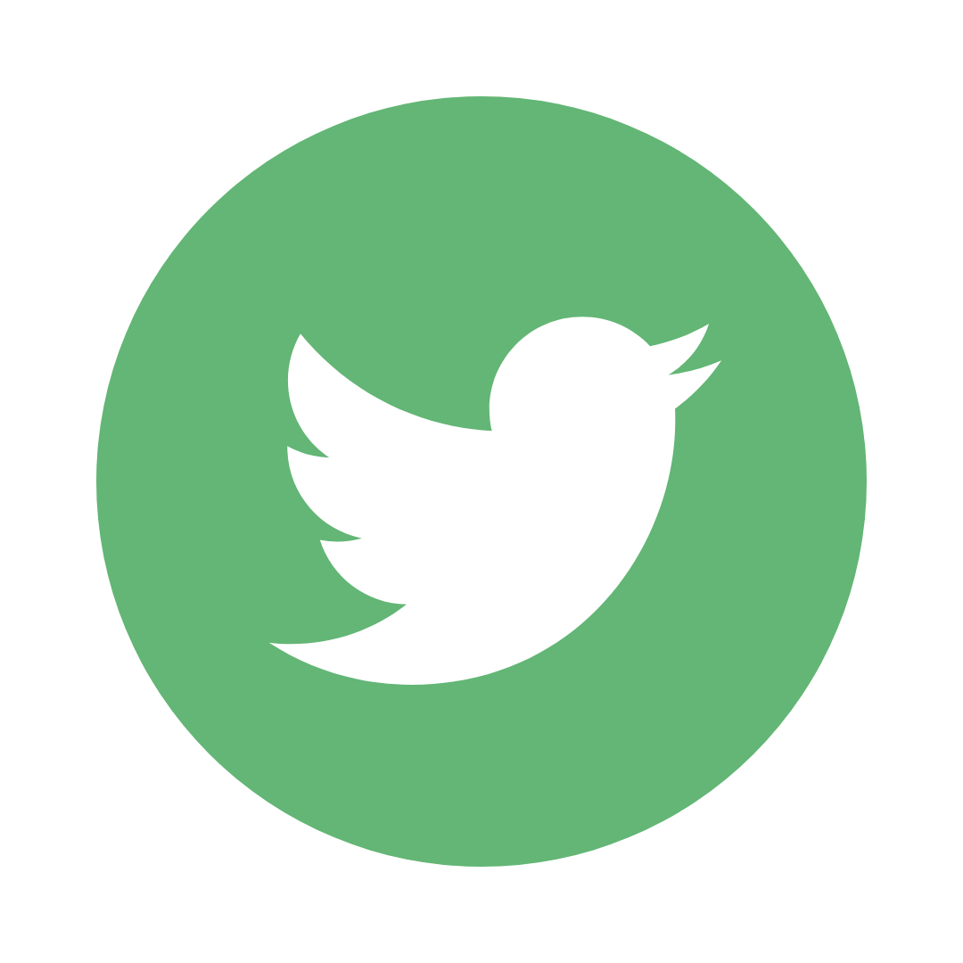 White Twitter icon on green circle